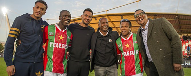 (L-R) Jairo Riedewald, Clarence Seedorf, Ricardo Kishna, Aron Winter, Edgar Davids, Jurgen Raymann