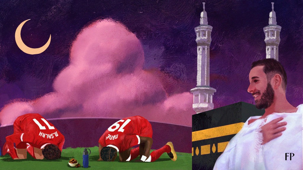 Ramadan and football Ramadan and football (Art by Shivani Khot): Mohamed Salah, Sadio Mane and Karim Benzema are some of the perfect exponents of the co-existence of faith and sport.